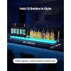 imageVEVOR LED Lighted Liquor Bottle Display 1 Tier 60 Inches Whiskey Rack Supports USB Illuminated Home Bar Shelf with RF Remote ampamp App Control 7 Static Colors Acrylic Lighted Shelf for 15 Bottles1 Step 48 Inches