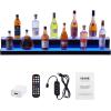 imageVEVOR LED Lighted Liquor Bottle Display 1 Tier 60 Inches Whiskey Rack Supports USB Illuminated Home Bar Shelf with RF Remote ampamp App Control 7 Static Colors Acrylic Lighted Shelf for 15 Bottles2 Step 48 Inches