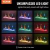 imageVEVOR LED Lighted Liquor Bottle Display 1 Tier 60 Inches Whiskey Rack Supports USB Illuminated Home Bar Shelf with RF Remote ampamp App Control 7 Static Colors Acrylic Lighted Shelf for 15 Bottles1 Step 24 Inches