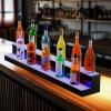 imageVEVOR LED Lighted Liquor Bottle Display 1 Tier 60 Inches Whiskey Rack Supports USB Illuminated Home Bar Shelf with RF Remote ampamp App Control 7 Static Colors Acrylic Lighted Shelf for 15 Bottles2 Step 48 Inches