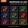 imageVEVOR LED Lighted Liquor Bottle Display 1 Tier 60 Inches Whiskey Rack Supports USB Illuminated Home Bar Shelf with RF Remote ampamp App Control 7 Static Colors Acrylic Lighted Shelf for 15 Bottles4 Step 16 Inches