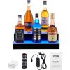 imageVEVOR LED Lighted Liquor Bottle Display 1 Tier 60 Inches Whiskey Rack Supports USB Illuminated Home Bar Shelf with RF Remote ampamp App Control 7 Static Colors Acrylic Lighted Shelf for 15 Bottles2 Step 16 Inches