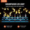 imageVEVOR LED Lighted Liquor Bottle Display 1 Tier 60 Inches Whiskey Rack Supports USB Illuminated Home Bar Shelf with RF Remote ampamp App Control 7 Static Colors Acrylic Lighted Shelf for 15 Bottles3 Step 60 Inches