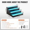 imageVEVOR LED Lighted Liquor Bottle Display 1 Tier 60 Inches Whiskey Rack Supports USB Illuminated Home Bar Shelf with RF Remote ampamp App Control 7 Static Colors Acrylic Lighted Shelf for 15 Bottles4 Step 16 Inches