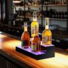 imageVEVOR LED Lighted Liquor Bottle Display 1 Tier 60 Inches Whiskey Rack Supports USB Illuminated Home Bar Shelf with RF Remote ampamp App Control 7 Static Colors Acrylic Lighted Shelf for 15 Bottles2 Step 16 Inches