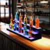imageVEVOR LED Lighted Liquor Bottle Display 1 Tier 60 Inches Whiskey Rack Supports USB Illuminated Home Bar Shelf with RF Remote ampamp App Control 7 Static Colors Acrylic Lighted Shelf for 15 Bottles3 Step 48 Inches