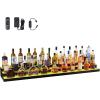 imageVEVOR LED Lighted Liquor Bottle Display 1 Tier 60 Inches Whiskey Rack Supports USB Illuminated Home Bar Shelf with RF Remote ampamp App Control 7 Static Colors Acrylic Lighted Shelf for 15 Bottles3 Step 70 Inches
