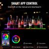 imageVEVOR LED Lighted Liquor Bottle Display 1 Tier 60 Inches Whiskey Rack Supports USB Illuminated Home Bar Shelf with RF Remote ampamp App Control 7 Static Colors Acrylic Lighted Shelf for 15 Bottles2 Step 48 Inches