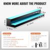 imageVEVOR LED Lighted Liquor Bottle Display 1 Tier 60 Inches Whiskey Rack Supports USB Illuminated Home Bar Shelf with RF Remote ampamp App Control 7 Static Colors Acrylic Lighted Shelf for 15 Bottles2 Step 48 Inches