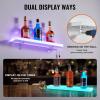 imageVEVOR LED Lighted Liquor Bottle Display 1 Tier 60 Inches Whiskey Rack Supports USB Illuminated Home Bar Shelf with RF Remote ampamp App Control 7 Static Colors Acrylic Lighted Shelf for 15 Bottles1 Step 24 Inches