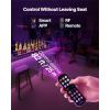 imageVEVOR LED Lighted Liquor Bottle Display 1 Tier 60 Inches Whiskey Rack Supports USB Illuminated Home Bar Shelf with RF Remote ampamp App Control 7 Static Colors Acrylic Lighted Shelf for 15 Bottles3 Step 70 Inches