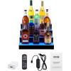 imageVEVOR LED Lighted Liquor Bottle Display 1 Tier 60 Inches Whiskey Rack Supports USB Illuminated Home Bar Shelf with RF Remote ampamp App Control 7 Static Colors Acrylic Lighted Shelf for 15 Bottles4 Step 16 Inches