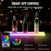 imageVEVOR LED Lighted Liquor Bottle Display 1 Tier 60 Inches Whiskey Rack Supports USB Illuminated Home Bar Shelf with RF Remote ampamp App Control 7 Static Colors Acrylic Lighted Shelf for 15 Bottles1 Step 24 Inches
