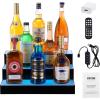 imageVEVOR LED Lighted Liquor Bottle Display 1 Tier 60 Inches Whiskey Rack Supports USB Illuminated Home Bar Shelf with RF Remote ampamp App Control 7 Static Colors Acrylic Lighted Shelf for 15 Bottles3 Step 16 Inches