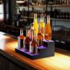 imageVEVOR LED Lighted Liquor Bottle Display 1 Tier 60 Inches Whiskey Rack Supports USB Illuminated Home Bar Shelf with RF Remote ampamp App Control 7 Static Colors Acrylic Lighted Shelf for 15 Bottles3 Step 16 Inches