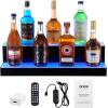 imageVEVOR LED Lighted Liquor Bottle Display 1 Tier 60 Inches Whiskey Rack Supports USB Illuminated Home Bar Shelf with RF Remote ampamp App Control 7 Static Colors Acrylic Lighted Shelf for 15 Bottles2 Step 24 Inches