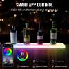imageVEVOR LED Lighted Liquor Bottle Display 1 Tier 60 Inches Whiskey Rack Supports USB Illuminated Home Bar Shelf with RF Remote ampamp App Control 7 Static Colors Acrylic Lighted Shelf for 15 Bottles1 Step 30 Inches