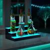imageVEVOR LED Lighted Liquor Bottle Display 1 Tier 60 Inches Whiskey Rack Supports USB Illuminated Home Bar Shelf with RF Remote ampamp App Control 7 Static Colors Acrylic Lighted Shelf for 15 Bottles3 Step 20 Inches