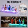 imageVEVOR LED Lighted Liquor Bottle Display 1 Tier 60 Inches Whiskey Rack Supports USB Illuminated Home Bar Shelf with RF Remote ampamp App Control 7 Static Colors Acrylic Lighted Shelf for 15 Bottles1 Step 30 Inches