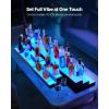 imageVEVOR LED Lighted Liquor Bottle Display 1 Tier 60 Inches Whiskey Rack Supports USB Illuminated Home Bar Shelf with RF Remote ampamp App Control 7 Static Colors Acrylic Lighted Shelf for 15 Bottles1 Step 60 Inches