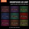 imageVEVOR LED Lighted Liquor Bottle Display 1 Tier 60 Inches Whiskey Rack Supports USB Illuminated Home Bar Shelf with RF Remote ampamp App Control 7 Static Colors Acrylic Lighted Shelf for 15 Bottles2 Step 60 Inches