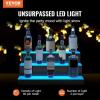imageVEVOR LED Lighted Liquor Bottle Display 2 Tiers 30 Inches Supports USB Illuminated Home Bar Shelf with RF Remote ampamp App Control 7 Static Colors 14 H Timing Acrylic Lighted Shelf for 16 Bottles3 Tiers 24 Inches