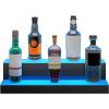imageVEVOR LED Lighted Liquor Bottle Display 2 Tiers 30 Inches Supports USB Illuminated Home Bar Shelf with RF Remote ampamp App Control 7 Static Colors 14 H Timing Acrylic Lighted Shelf for 16 Bottles2 Tiers 24 Inches