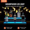 imageVEVOR LED Lighted Liquor Bottle Display 2 Tiers 30 Inches Supports USB Illuminated Home Bar Shelf with RF Remote ampamp App Control 7 Static Colors 14 H Timing Acrylic Lighted Shelf for 16 Bottles2 Tiers 24 Inches