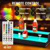 imageVEVOR LED Lighted Liquor Bottle Display 2 Tiers 30 Inches Supports USB Illuminated Home Bar Shelf with RF Remote ampamp App Control 7 Static Colors 14 H Timing Acrylic Lighted Shelf for 16 Bottles2Step 40 inch