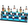 imageVEVOR LED Lighted Liquor Bottle Display 2 Tiers 30 Inches Supports USB Illuminated Home Bar Shelf with RF Remote ampamp App Control 7 Static Colors 14 H Timing Acrylic Lighted Shelf for 16 Bottles3 Tiers 40 Inches