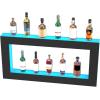 imageVEVOR LED Lighted Liquor Bottle Display 2 Tiers 30 Inches Supports USB Illuminated Home Bar Shelf with RF Remote ampamp App Control 7 Static Colors 14 H Timing Acrylic Lighted Shelf for 16 Bottles2 Tiers 48 Inches