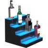 imageVEVOR LED Lighted Liquor Bottle Display 2 Tiers 30 Inches Supports USB Illuminated Home Bar Shelf with RF Remote ampamp App Control 7 Static Colors 14 H Timing Acrylic Lighted Shelf for 16 Bottles4 Tiers 16 Inches