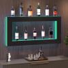 imageVEVOR LED Lighted Liquor Bottle Display 2 Tiers 30 Inches Supports USB Illuminated Home Bar Shelf with RF Remote ampamp App Control 7 Static Colors 14 H Timing Acrylic Lighted Shelf for 16 Bottles2 Tiers 48 Inches
