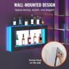 imageVEVOR LED Lighted Liquor Bottle Display 2 Tiers 30 Inches Supports USB Illuminated Home Bar Shelf with RF Remote ampamp App Control 7 Static Colors 14 H Timing Acrylic Lighted Shelf for 16 Bottles2 Tiers 48 Inches