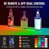 imageVEVOR LED Lighted Liquor Bottle Display 2 Tiers 30 Inches Supports USB Illuminated Home Bar Shelf with RF Remote ampamp App Control 7 Static Colors 14 H Timing Acrylic Lighted Shelf for 16 Bottles1 Tier 24 Inches