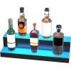 imageVEVOR LED Lighted Liquor Bottle Display 2 Tiers 30 Inches Supports USB Illuminated Home Bar Shelf with RF Remote ampamp App Control 7 Static Colors 14 H Timing Acrylic Lighted Shelf for 16 Bottles2 Tiers 24 Inches