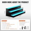 imageVEVOR LED Lighted Liquor Bottle Display 2 Tiers 30 Inches Supports USB Illuminated Home Bar Shelf with RF Remote ampamp App Control 7 Static Colors 14 H Timing Acrylic Lighted Shelf for 16 Bottles3 Tiers 30 Inches