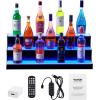 imageVEVOR LED Lighted Liquor Bottle Display 2 Tiers 30 Inches Supports USB Illuminated Home Bar Shelf with RF Remote ampamp App Control 7 Static Colors 14 H Timing Acrylic Lighted Shelf for 16 Bottles3 Tiers 30 Inches