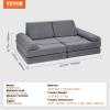 imageVEVOR Modular Kids Play Couch Toddler Sofa Bed Kids Chair Seat Playroom Furniture Grey