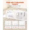 imageVEVOR Montessori Weaning Table and Chair Set 3 in 1 Wooden Toddler Table and Chairs with Chalkboard Adjustable Height Montessori Table for Ages 15 Ideal for Drawing Reading Eating  WhiteWhite