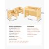 imageVEVOR Montessori Weaning Table and Chair Set 3 in 1 Wooden Toddler Table and Chairs with Chalkboard Adjustable Height Montessori Table for Ages 15 Ideal for Drawing Reading Eating  WhiteNatural Wood