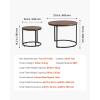 imageVEVOR Nesting Tables Coffee Table Set of 2 236 inch Round Coffee Table Small Coffee Tables Night Stand with Metal Frame for Living Room Bedroom Office White ampamp GoldBrown