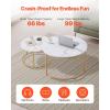 imageVEVOR Nesting Tables Coffee Table Set of 2 236 inch Round Coffee Table Small Coffee Tables Night Stand with Metal Frame for Living Room Bedroom Office White ampamp GoldWhite