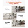 imageVEVOR Nesting Tables Coffee Table Set of 2 236 inch Round Coffee Table Small Coffee Tables Night Stand with Metal Frame for Living Room Bedroom Office White ampamp GoldGlass