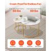 imageVEVOR Nesting Tables Coffee Table Set of 2 236 inch Round Coffee Table Small Coffee Tables Night Stand with Metal Frame for Living Room Bedroom Office White ampamp GoldWhite