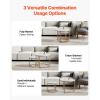 imageVEVOR Nesting Tables Coffee Table Set of 2 236 inch Round Coffee Table Small Coffee Tables Night Stand with Metal Frame for Living Room Bedroom Office White ampamp GoldWhite