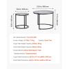 imageVEVOR Nesting Tables Coffee Table Set of 2 236 inch Round Coffee Table Small Coffee Tables Night Stand with Metal Frame for Living Room Bedroom Office White ampamp GoldGlass