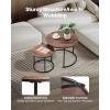 imageVEVOR Nesting Tables Coffee Table Set of 2 236 inch Round Coffee Table Small Coffee Tables Night Stand with Metal Frame for Living Room Bedroom Office White ampamp GoldBrown