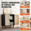 imageVEVOR Rattan Cabinet Buffet Cabinet with 2 Magnetic Doors and Adjustable Shelves Sideboard Buffet for Hallway Entryway Living Room or Kitchen NaturalBlack