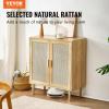 imageVEVOR Rattan Cabinet Buffet Cabinet with 2 Magnetic Doors and Adjustable Shelves Sideboard Buffet for Hallway Entryway Living Room or Kitchen NaturalNatural